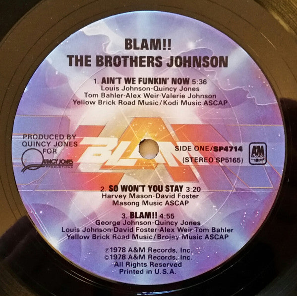 Brothers Johnson - Blam!! (Vinyl, LP, Album) Very Good (VG) / Very Good (VG)