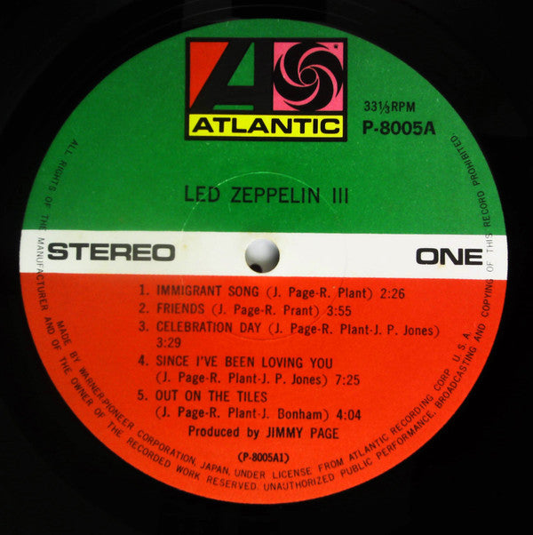 Led Zeppelin - Led Zeppelin III = レッド・ツェッペリン III (Vinyl, LP, Album, Reissue) Very Good (VG) / Good Plus (G+)