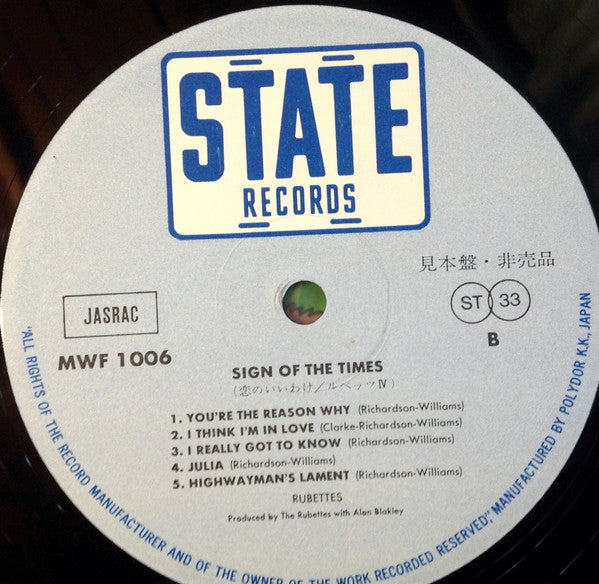 The Rubettes - Sign Of The Times (Vinyl, LP, Album, Promo) Very Good Plus (VG+) / Very Good (VG)
