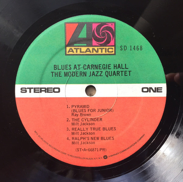 The Modern Jazz Quartet - Blues At Carnegie Hall (Vinyl, LP, Album, Reissue, Stereo) Near Mint (NM or M-) / Very Good Plus (VG+)
