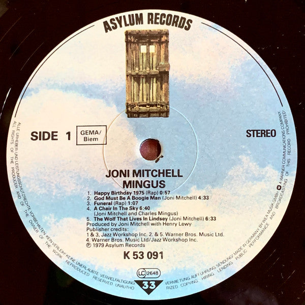 Joni Mitchell - Mingus (Vinyl, LP, Album, Reissue, Stereo) Near Mint (NM or M-) / Very Good Plus (VG+)