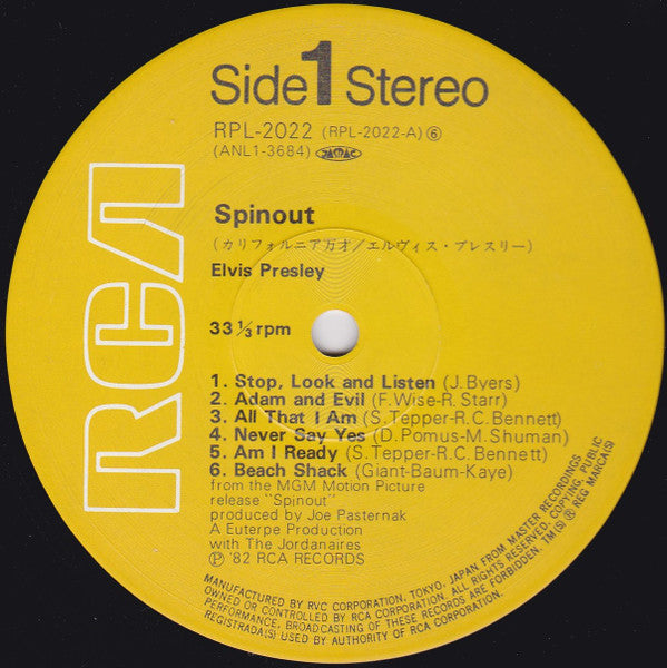 Elvis Presley - Spinout (Vinyl, LP, Album, Reissue, Stereo) Very Good Plus (VG+) / Very Good (VG)