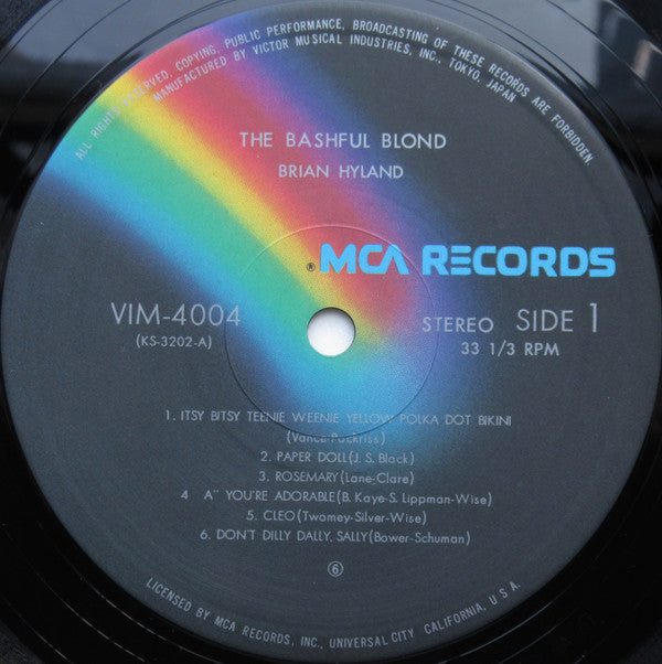 Brian Hyland - The Bashful Blond (Vinyl, LP, Album, Reissue) Very Good Plus (VG+) / Very Good Plus (VG+)