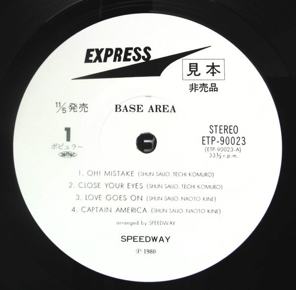 Speedway (10) - Base Area (Vinyl, LP, Promo)