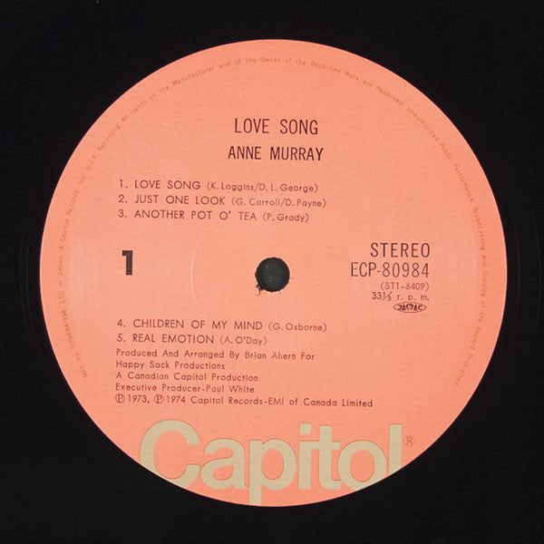 Anne Murray - Love Song (Vinyl, LP, Album) Very Good Plus (VG+) / Very Good Plus (VG+)