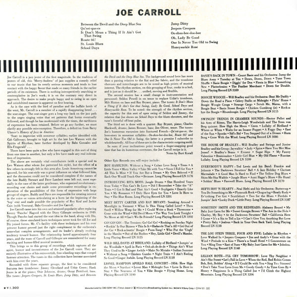 Joe Carroll - Joe Carroll With The Ray Bryant Quintet (Vinyl, LP, Album, Mono) Very Good Plus (VG+) / Very Good (VG)