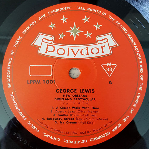George Lewis (2) - A New Orleans Dixieland Spectacular (Vinyl, LP, Album, Mono) Very Good Plus (VG+) / Very Good (VG)