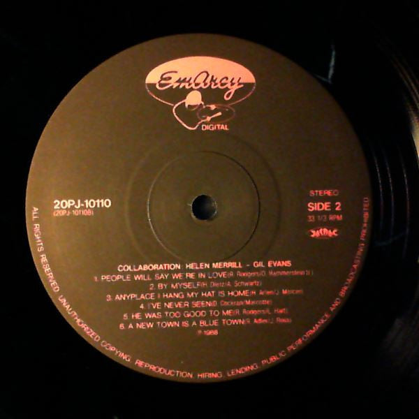 Helen Merrill - Collaboration (Vinyl, LP) Very Good Plus (VG+) / Near Mint (NM or M-)