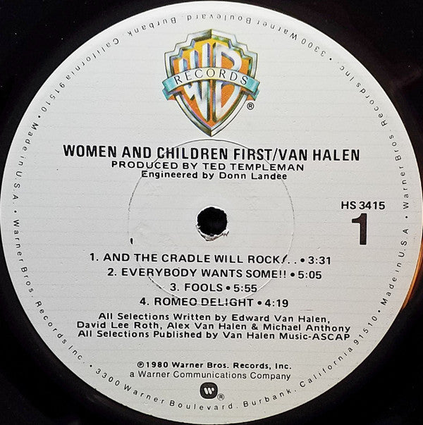 Van Halen - Women And Children First (Vinyl, LP, Album, Stereo) Very Good (VG) / Very Good Plus (VG+)