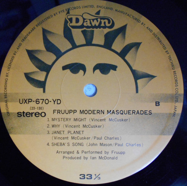 Fruupp - Modern Masquerades (Vinyl, LP, Album) Near Mint (NM or M-) / Very Good Plus (VG+)