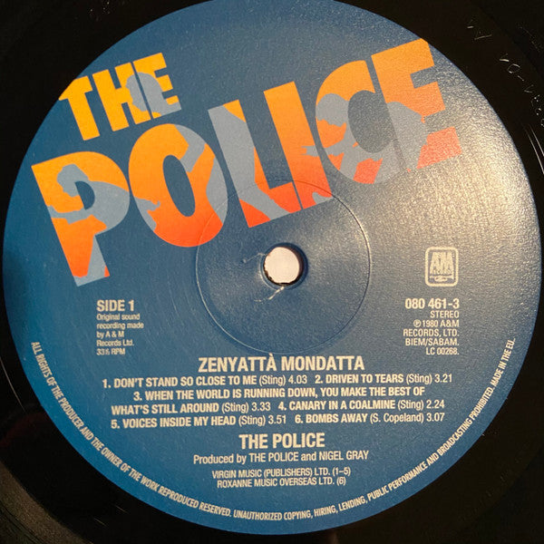 The Police - Zenyattà Mondatta (Vinyl, LP, Album, Reissue) Very Good Plus (VG+) / Near Mint (NM or M-)