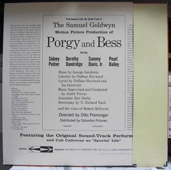 Various - Porgy And Bess (An Original Sound Track Recording) (Vinyl, LP, Promo, Reissue, Stereo) Very Good Plus (VG+) / Good Plus (G+)