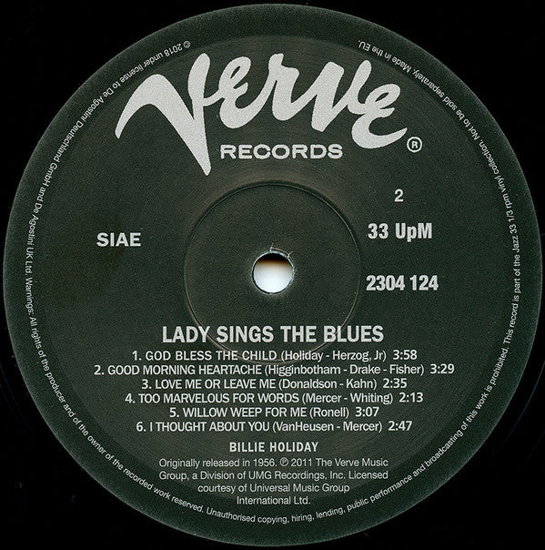 Billie Holiday - Lady Sings The Blues (Vinyl, LP, Album, Reissue) Very Good Plus (VG+) / Very Good Plus (VG+)