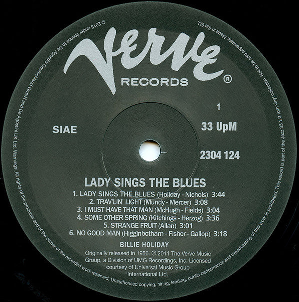 Billie Holiday - Lady Sings The Blues (Vinyl, LP, Album, Reissue) Very Good Plus (VG+) / Very Good Plus (VG+)