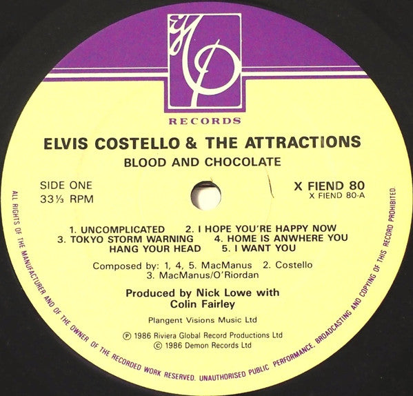 Elvis Costello & The Attractions - Blood & Chocolate (Vinyl, LP, Al...