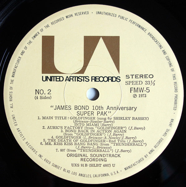 John Barry - James Bond 10th Anniversary (2xVinyl, LP, Album, Compilation) Very Good (VG) / Very Good (VG)
