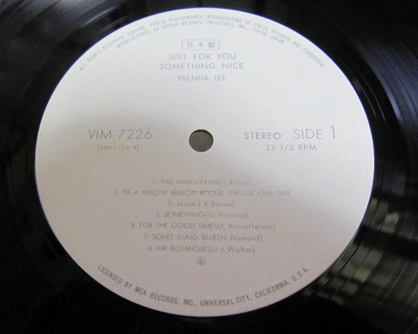 Brenda Lee - Just For You Something Nice (Vinyl, LP, Album, Promo) Very Good (VG) / Very Good (VG)