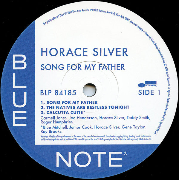 The Horace Silver Quintet - Song For My Father (Cantiga Para Meu Pai) (Vinyl, LP, Album, Reissue, Stereo) Near Mint (NM or M-) / Near Mint (NM or M-)