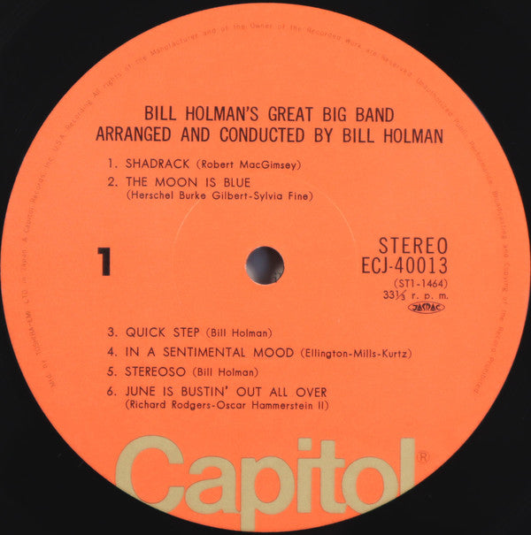 Bill Holman's Great Big Band - Bill Holman's Great Big Band (Vinyl, LP, Album, Reissue, Stereo) Very Good Plus (VG+) / Good Plus (G+)
