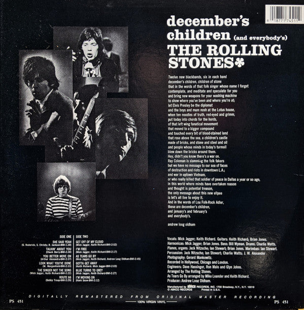 The Rolling Stones - December's Children (And Everybody's) (Vinyl, LP, Album, Reissue, Remastered) Very Good Plus (VG+) / Very Good (VG)