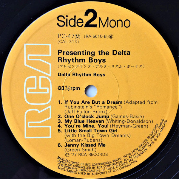 The Delta Rhythm Boys - Presenting The Delta Rhythm Boys = プレゼンティング・デルタ・リズム・ボーイズ (Vinyl, LP, Album, Limited Edition, Reissue, Mono) Very Good (VG) / Good Plus (G+)