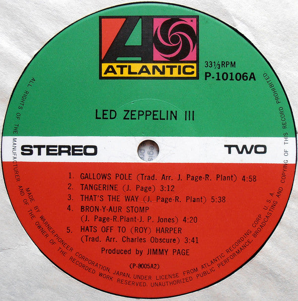 Led Zeppelin - Led Zeppelin III (Vinyl, LP, Album, Reissue, Stereo) Very Good Plus (VG+) / Very Good Plus (VG+)