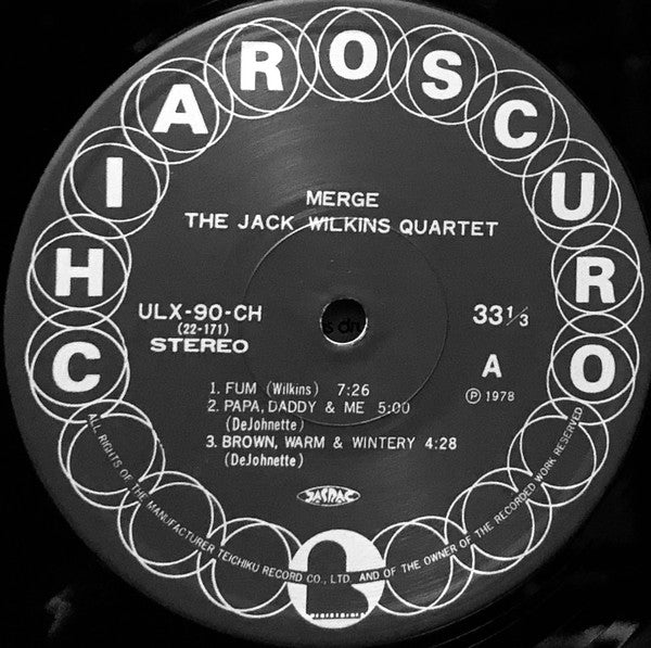 The Jack Wilkins Quartet - Merge (Vinyl, LP) Very Good Plus (VG+) / Very Good Plus (VG+)
