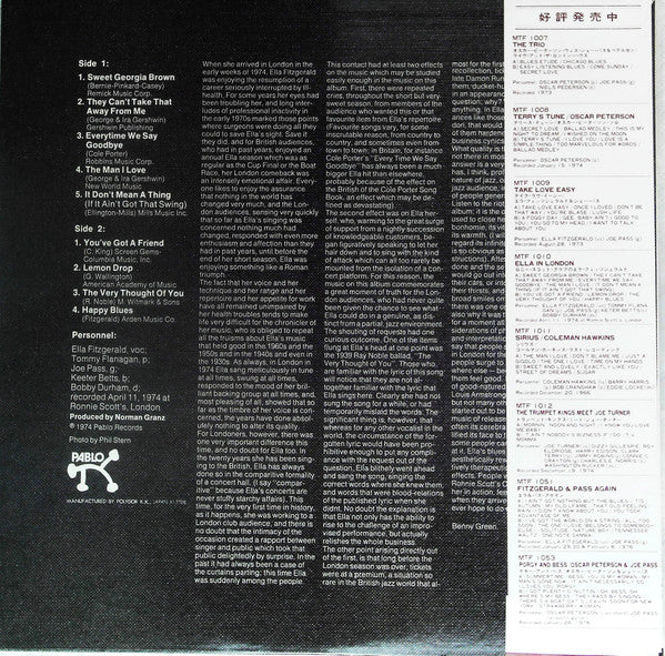Ella Fitzgerald - Ella In London (Vinyl, LP, Album, Mono) Very Good Plus (VG+) / Very Good (VG)