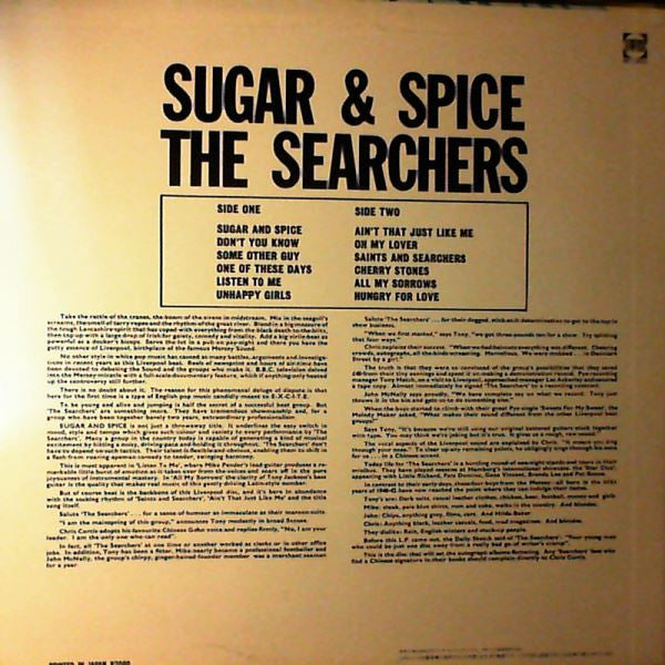 The Searchers - Sugar And Spice (Vinyl, LP, Album, Promo, Reissue) Very Good (VG) / Very Good (VG)