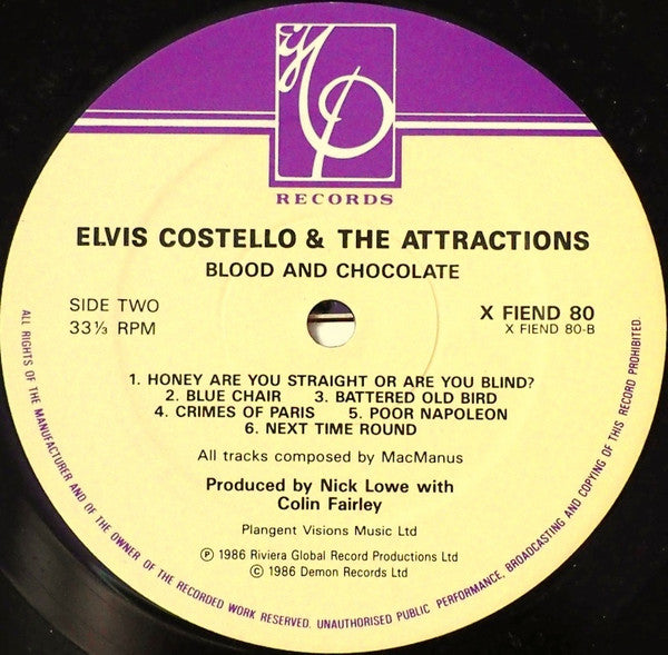 Elvis Costello & The Attractions - Blood & Chocolate (Vinyl, LP, Al...