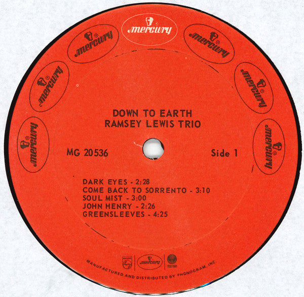 The Ramsey Lewis Trio - Down To Earth (Vinyl, LP, Album, Reissue, M...