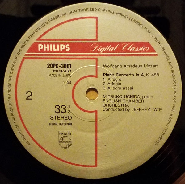 Wolfgang Amadeus Mozart - Piano Concertos No.22 KV482, No.23 KV488 (Vinyl, LP, Album, Stereo) Very Good (VG) / Very Good (VG)