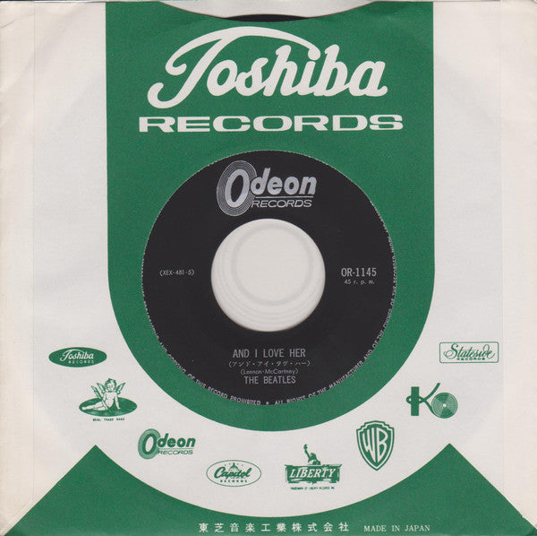 The Beatles - And I Love Her / If I Fell (Vinyl, 7", 45 RPM, Single) Very Good (VG) / Good Plus (G+)