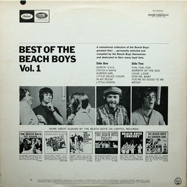 The Beach Boys - Best Of The Beach Boys - Vol. 1 (Vinyl, LP, Compilation, Reissue, Stereo) Good Plus (G+) / Good Plus (G+)