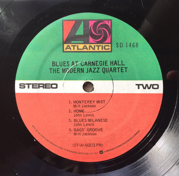 The Modern Jazz Quartet - Blues At Carnegie Hall (Vinyl, LP, Album, Reissue, Stereo) Near Mint (NM or M-) / Very Good Plus (VG+)