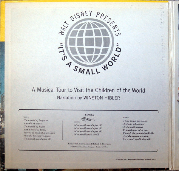 Winston Hibler - It's A Small World (Vinyl, LP, Album, Reissue, Mono) Good Plus (G+) / Good Plus (G+)