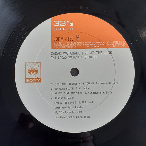 Sadao Watanabe - Live At The Junk (Vinyl, LP, Album, Reissue) Very Good Plus (VG+) / Good Plus (G+)