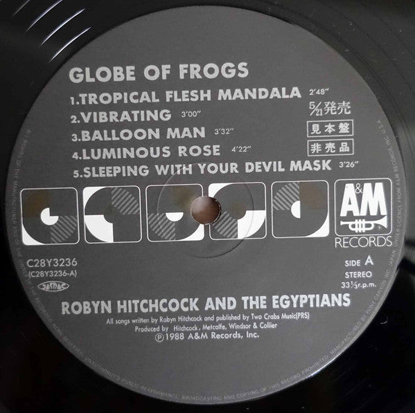 Robyn Hitchcock & The Egyptians - Globe Of Frogs (Vinyl, LP, Album, Promo) Very Good Plus (VG+) / Very Good Plus (VG+)