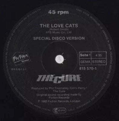 The Cure - The Love Cats (Vinyl, 12", 45 RPM, Maxi-Single, Repress, Stereo) Very Good (VG) / Very Good Plus (VG+)