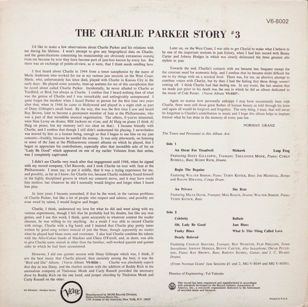 Charlie Parker - The Charlie Parker Story #3 (Vinyl, LP, Album, Compilation, Reissue, Stereo) Very Good Plus (VG+) / Very Good Plus (VG+)