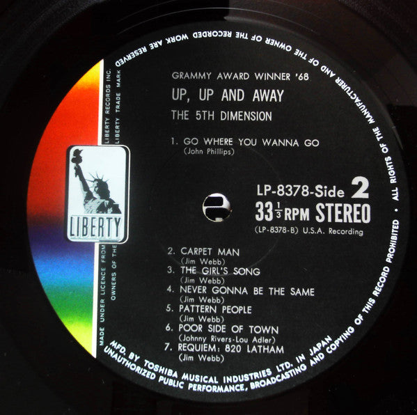 The Fifth Dimension - Up, Up And Away (Vinyl, LP, Album, Stereo) Very Good Plus (VG+) / Very Good (VG)