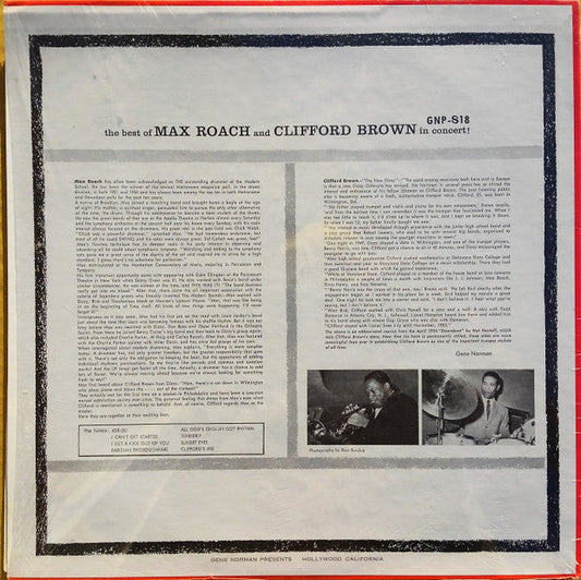 Clifford Brown And Max Roach - The Best Of Max Roach And Clifford Brown In Concert (Vinyl, LP, Album, Reissue, Stereo) Good Plus (G+) / Very Good (VG)