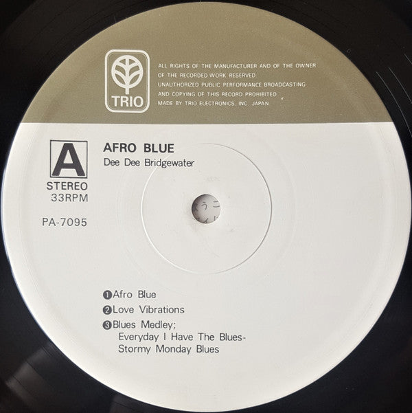 Dee Dee Bridgewater - Afro Blue = アフロ・ブルー (Vinyl, LP, Album, Repress, Stereo) Very Good Plus (VG+) / Very Good (VG)
