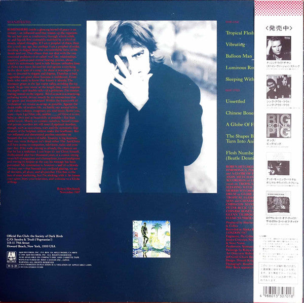 Robyn Hitchcock & The Egyptians - Globe Of Frogs (Vinyl, LP, Album, Promo) Very Good Plus (VG+) / Very Good Plus (VG+)