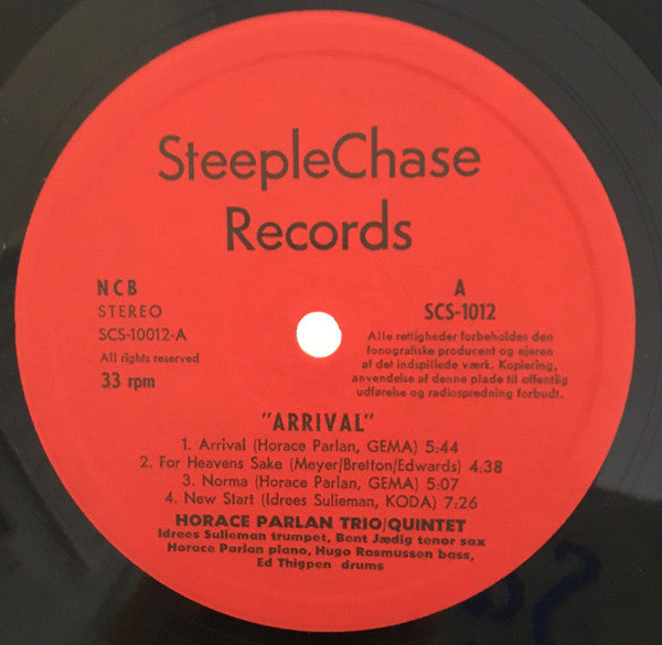 Horace Parlan - Arrival (Vinyl, LP, Album, Stereo) Good Plus (G+) / Good Plus (G+)