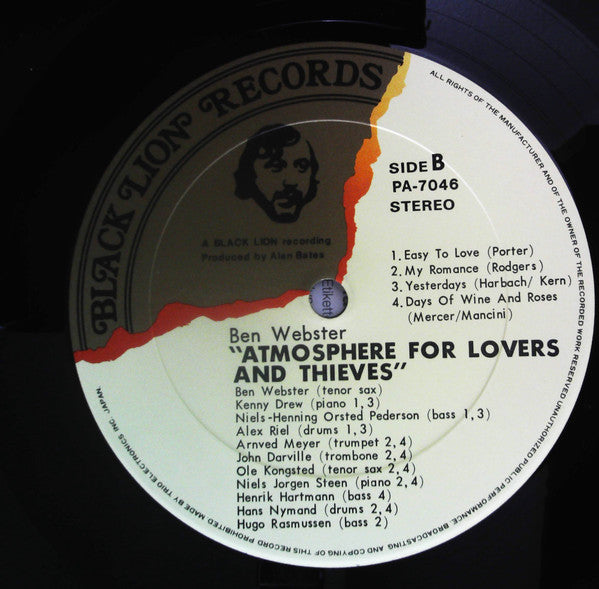 Ben Webster - Atmosphere For Lovers And Thieves (Vinyl, LP, Album, Reissue, Stereo) Very Good Plus (VG+) / Very Good Plus (VG+)
