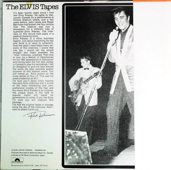 Elvis Presley - The Elvis Tapes = インタビュー・テープ (Vinyl, LP, Promo, Mono) Very Good Plus (VG+) / Very Good Plus (VG+)