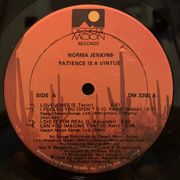 Norma Jenkins - Patience Is A Virtue (Vinyl, LP, Album) Very Good Plus (VG+) / Good Plus (G+)