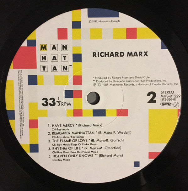 Richard Marx - Richard Marx (Vinyl, LP, Album) Very Good Plus (VG+) / Very Good (VG)