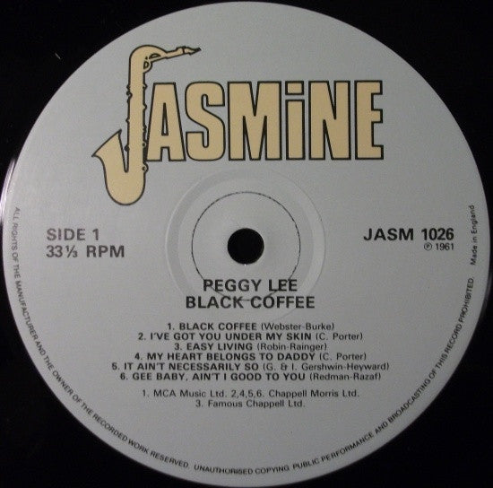 Peggy Lee - Black Coffee (Vinyl, LP, Album, Mono, Reissue)
